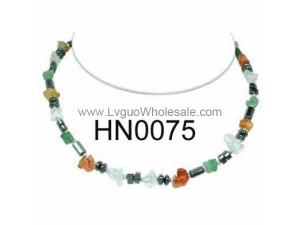 Assorted Colored Semi precious Stone Beads Hematite Beads Stone Chain Choker Fashion Women Necklace